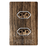 Conjunto Tomada Dupla 20A - Novara Especiais Carvalho